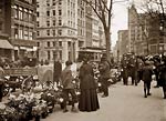 Street peddler flower seller New York 1904