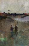 Landscape with two small figures, Richmond New South Wales