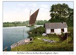 Eel fisher's hut on the Bure River, England