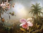Orchids, Nesting Hummingbirds and a Butterfly Martin Heade