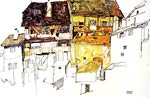 Old Houses in Krumau Egon Schiele