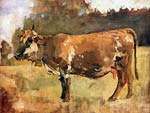 Cow on a pasture Ferdinand Hodler