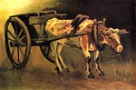 Cart with Red and White Ox 1884 Van Gogh