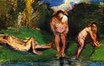 Male bathers at the shore Paul Cezanne