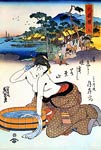 Osio Station. Topless Japanese Woman, Bathing Keisai Eisen