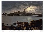 Jersey, La Corbiere Lighthouse by moonlight, Channel Islands, En