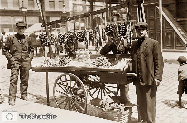 Italian Street Vendor in New York, 1908 - Click Image to Close