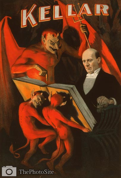 Harry Kellar Magician Poster - dark magic - devil - Click Image to Close