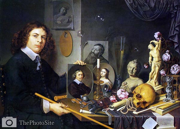 selfportrait with Vanitas by David Bailly - Click Image to Close