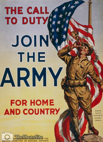 The call to duty Join the Army American World War I Poster - Click Image to Close