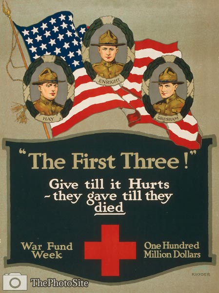 Hay, Enright, and Gresham American Flag WWI Poster - Click Image to Close