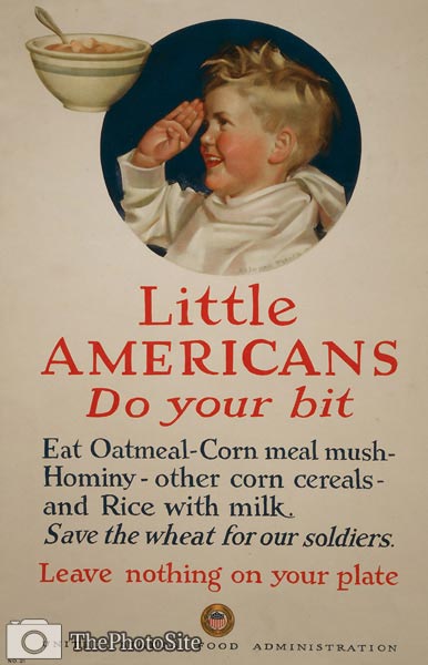 Children leave nothing on your plate WWI Poster - Click Image to Close