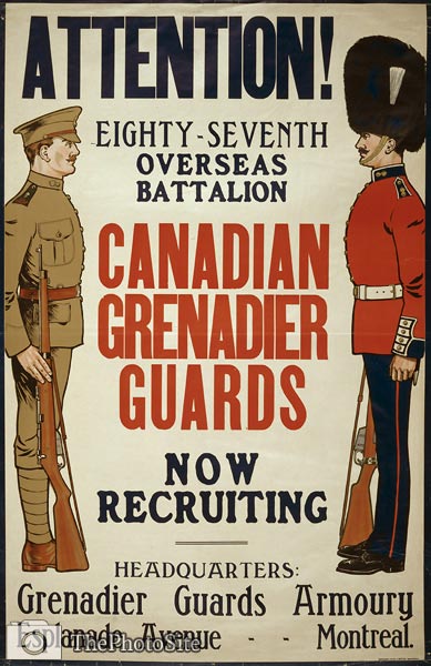 Canadian Grenadier Guards Recruitment Poster - Click Image to Close