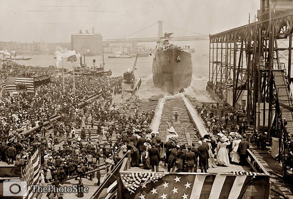 Launching of Vestal ship May 1908 New York - Click Image to Close