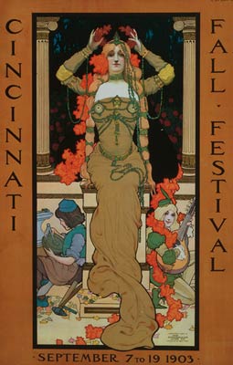 Cincinnati fall festival 1903 art nouveau jewelry Poster