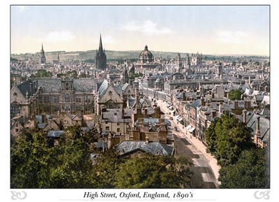 General view and High Street, Oxford, England