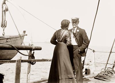 Robert Peary arctic explorer with wife on SS Roosevelt
