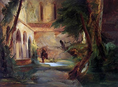 Cloister in the forest by Karl Blechen