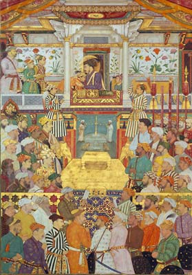 Padshahnama plate 10 Shah Jahan receives his three eldest sons