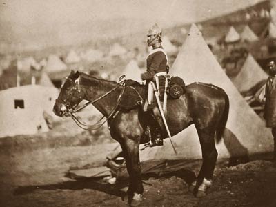 Captain Adolphus Burton, 5th Dragoon Guards on horseback