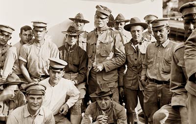 Boys in Blue troops on U.S. Army ship Kilpatrick