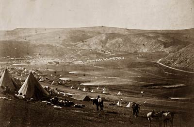 Cavalry camp, church parade plains of Balaklava Crimean War