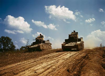 Us Army Armor Center, light tanks in military training