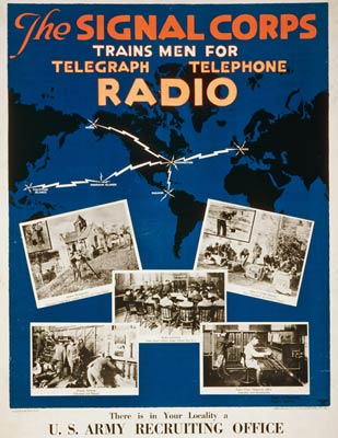 The Signal Corps telegraph, telephone, radio WWI Poster