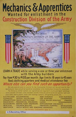 Construction Division of the Army World War One Poster