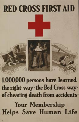 Red Cross first aid World War One Poster