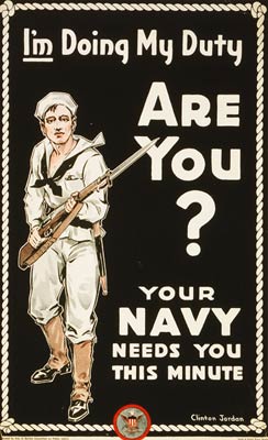 I'm doing my duty are you? Navy American WWI Poster