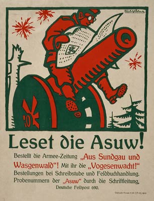 German World War One Poster - Leset die Asuw!
