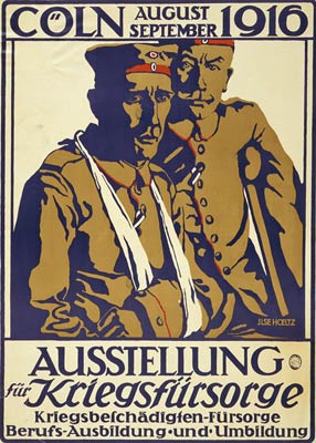Wounded German Veterans - World War I Poster