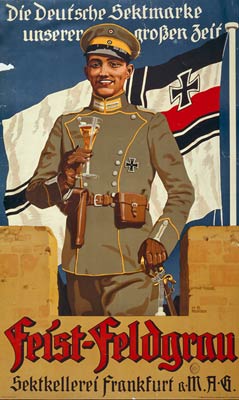 Feist Sekt champagne German army officer WWI Poster