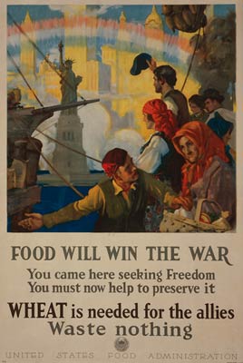 Immigrants arriving in New York World War I Poster