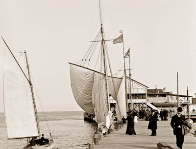 Pier Atlantic City, New Jersey. Albion Sailboat 1905