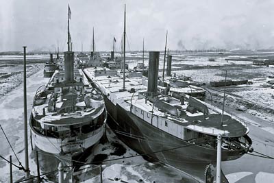 Delaware Freighters in winter quarters 1905
