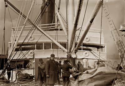 Crew on deck of the Orotava ship