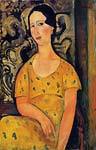 young woman in a yellow dress madame modot 1918