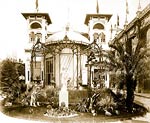 Pavilion of Monaco, with view of garden and statue, Paris Exposi