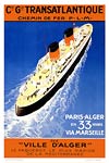 Paris, Algiers Transatlantique travel poster