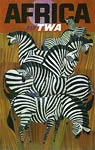 Fly TWA, Africa travel tourist poster