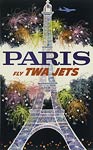 Paris Eiffel Tower vintage travel poster