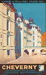 Cheverny Chateaux of the Loire travel poster, France