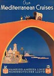 Mediterranean Cruises - Hamburg America line travel poster
