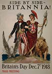Side by side Britannia! Britain's Day Dec 7th 1918 WWI Poster