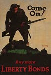 US soldier with bayonet over German soldier WWI Poster