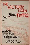 Airplanes flying over a speeding train - WWI Poster