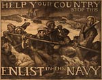Help your country stop this Enlist in the Navy WWI Poster